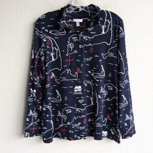 Charter Club nautical 1/4 zip nylon shirt